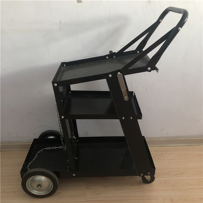Carro negro de Cart Rolling Welding del soldador del Mig de las gradas del hierro 3 con almacenamiento del tanque de los cajones
