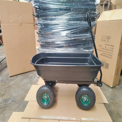 jardín 75L que descarga el carro de jardín del negro del carro Tipper Garden Trolley Tipper
