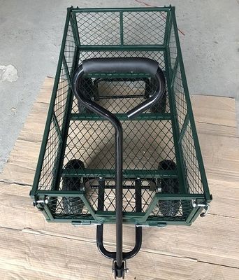 50L Utilidad de malla de acero de jardín carro de utilidad plegable con lados extraíbles y 4.10/3.50-4 pulgadas Ruedas