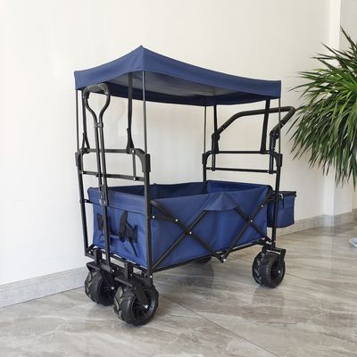 Carro de campamento plegable Carro de tranvía de playa con techo Dollies Carro plegable