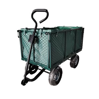 Carro de jardín de malla metálica de cuatro ruedas pesado - perfecto para tareas al aire libre