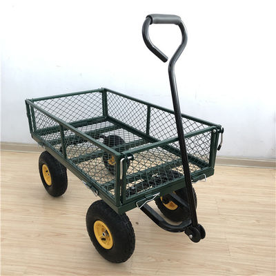 Yarda resistente Mesh Wagon Outdoor With de acero de Mesh Cart del jardín 50L 4 ruedas