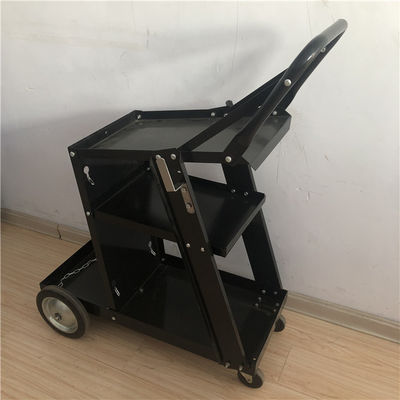 Carro negro de Cart Rolling Welding del soldador del Mig de las gradas del hierro 3 con almacenamiento del tanque de los cajones