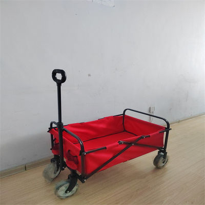 Carro plegable fácil del plegamiento del PVC del carro de playa 600D para el pequeño tamaño de la rueda de los ultramarinos