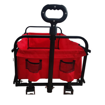 Carro plegable fácil del plegamiento del PVC del carro de playa 600D para el pequeño tamaño de la rueda de los ultramarinos