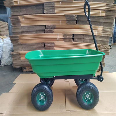 jardín Tipper Cart With Pneumatic Tires del carro de la descarga del jardín de la rueda 75L 4