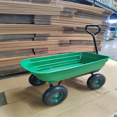 jardín Tipper Cart With Pneumatic Tires del carro de la descarga del jardín de la rueda 75L 4