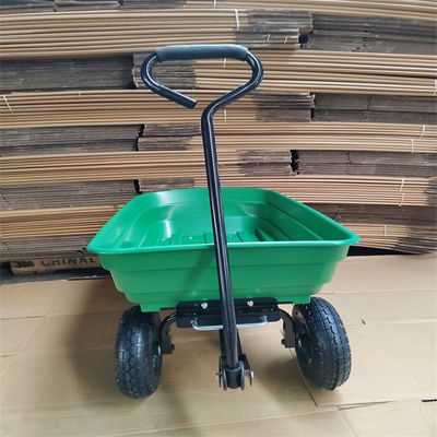 jardín Tipper Cart With Pneumatic Tires del carro de la descarga del jardín de la rueda 75L 4