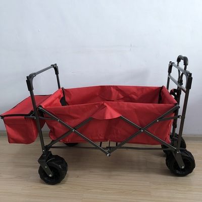 Carro de playa portátil para uso general del carro plegable grande de la tela del PVC con rojo de la cubierta