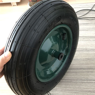 350-8 la carretilla neumática de acero verde de Rim Cart Pneumatic Wheels Rubber pone un neumático la carretilla