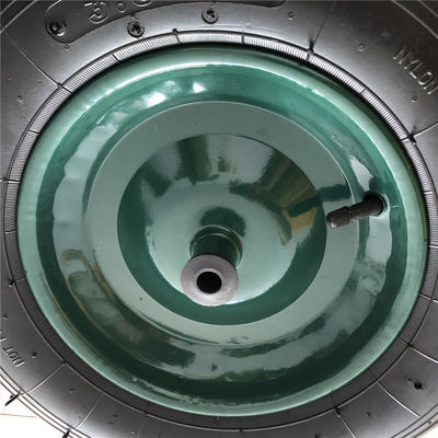 350-8 la carretilla neumática de acero verde de Rim Cart Pneumatic Wheels Rubber pone un neumático la carretilla