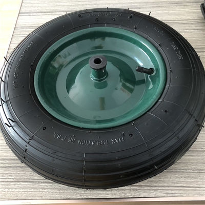 350-8 la carretilla neumática de acero verde de Rim Cart Pneumatic Wheels Rubber pone un neumático la carretilla