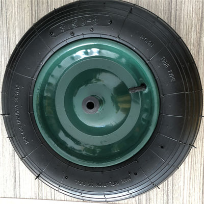 350-8 la carretilla neumática de acero verde de Rim Cart Pneumatic Wheels Rubber pone un neumático la carretilla