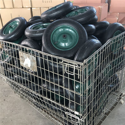 350-8 la carretilla neumática de acero verde de Rim Cart Pneumatic Wheels Rubber pone un neumático la carretilla