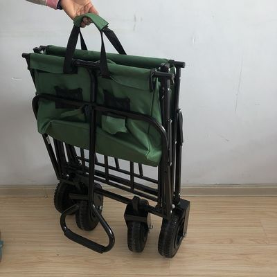 Carro para uso general del verde del carro de playa del plegamiento del ocio con la rueda 80kgs del aire