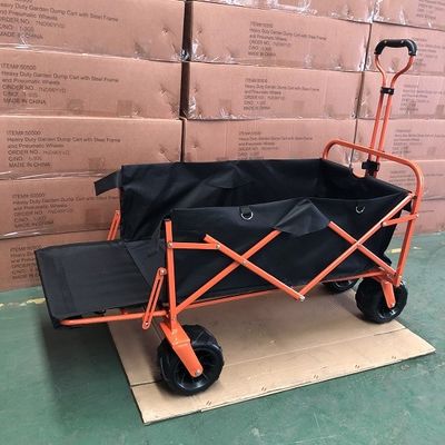 Carruaje con ruedas plegable, puerta trasera plegable de vagón plegable, carrito de servicio portátil pesado para acampar, deporte