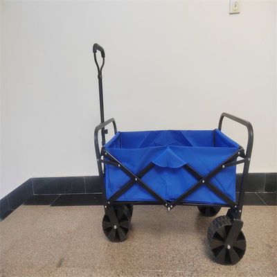 El carro plegable azul multiusos dobla para arriba el carro de playa modifica el logotipo para requisitos particulares