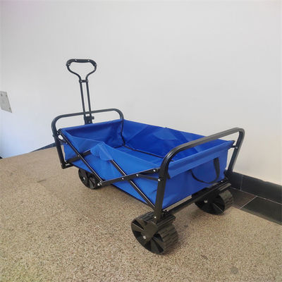 El carro plegable azul multiusos dobla para arriba el carro de playa modifica el logotipo para requisitos particulares