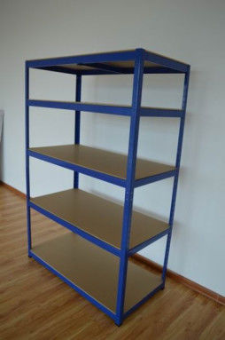 Estante resistente de la estantería del metal del garaje del almacenamiento de 5 gradas del MDF que deja de lado Boltless