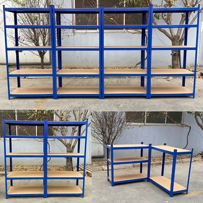 Estante resistente de la estantería del metal del garaje del almacenamiento de 5 gradas del MDF que deja de lado Boltless