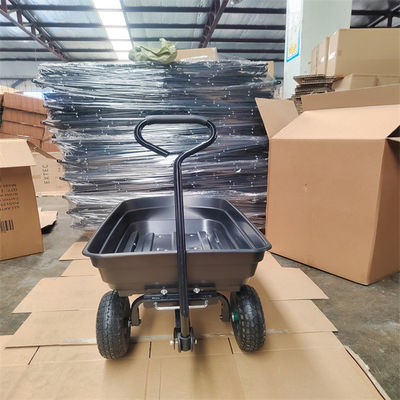jardín 75L que descarga el carro de jardín del negro del carro Tipper Garden Trolley Tipper