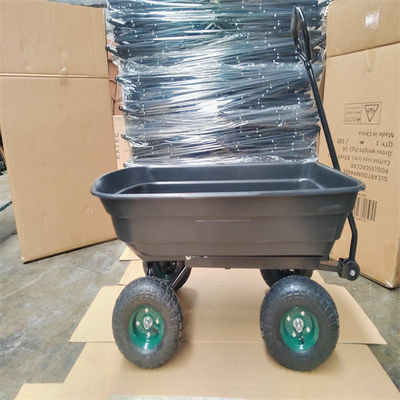 carro de la descarga del jardín de la capacidad 50L en el jardín Tipper Truck de la carretilla de rueda