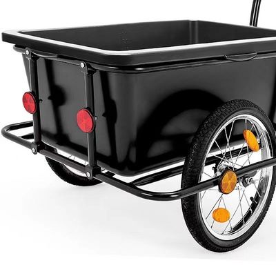 Remolque durable plegable negro del equipaje del cargo de la bici de la bicicleta de la carretilla de la mano