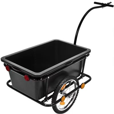 Remolque durable plegable negro del equipaje del cargo de la bici de la bicicleta de la carretilla de la mano