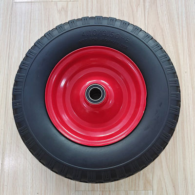 3.50-6 la carretilla de acero roja de Rim Sack Barrow Rubber Pneumatic del neumático rueda 10 pulgadas