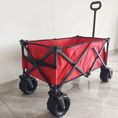 O-tipo carro que acampa de la manija del plegamiento del carro de la PU de la playa plegable ancha ajustable de la rueda