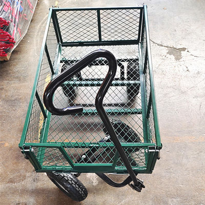 rueda del aire de Mesh Cart Heavy Duty Metal Mesh Garden Cart 350-4 del jardín 75L