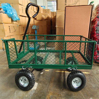 rueda del aire de Mesh Cart Heavy Duty Metal Mesh Garden Cart 350-4 del jardín 75L