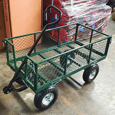 rueda del aire de Mesh Cart Heavy Duty Metal Mesh Garden Cart 350-4 del jardín 75L