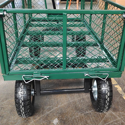 Carro de jardín de malla metálica de cuatro ruedas pesado - perfecto para tareas al aire libre