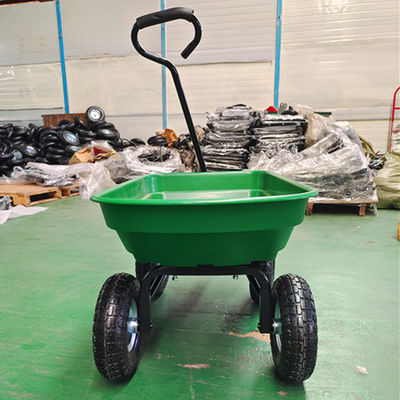 El jardín popular del tirón de la mano descarga capacidad neumática de las ruedas 50L del carro 350-4