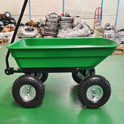 El jardín popular del tirón de la mano descarga capacidad neumática de las ruedas 50L del carro 350-4