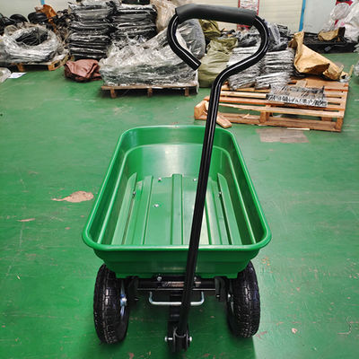 El jardín popular del tirón de la mano descarga capacidad neumática de las ruedas 50L del carro 350-4