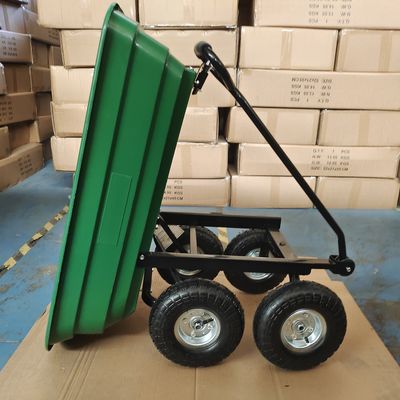 Solo el neumático neumático de la pulgada 350-4 del camión volquete 10 del jardín de la manija rueda el carro de jardín de la capacidad 75L