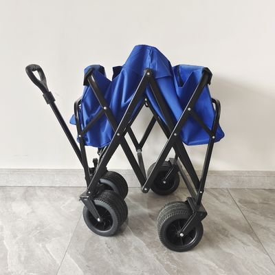 Carro de playa plegable para acampar al aire libre con freno de banda ruedas anchas PU