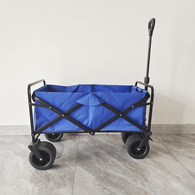 Carro de playa plegable para acampar al aire libre con freno de banda ruedas anchas PU