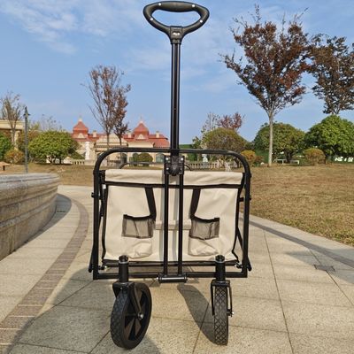 Cuatro ruedas blancas extendidas para acampar en el jardín, carreta plegable, mesa plegable, rueda de PVC