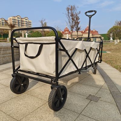 Cuatro ruedas blancas extendidas para acampar en el jardín, carreta plegable, mesa plegable, rueda de PVC