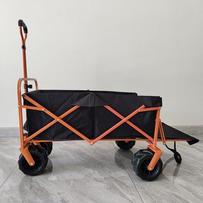 Trasero de apertura de carrito de compras plegable tranvía de playa de acampada de carrito plegable rueda de PU