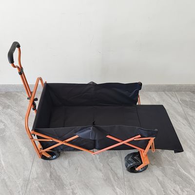 Trasero de apertura de carrito de compras plegable tranvía de playa de acampada de carrito plegable rueda de PU
