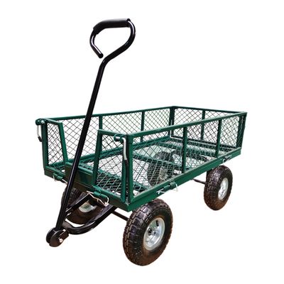 Carruaje de jardín de acero de Ironton 440 libras Capacidad camión de basura de jardín de gran capacidad rueda inflable de caucho