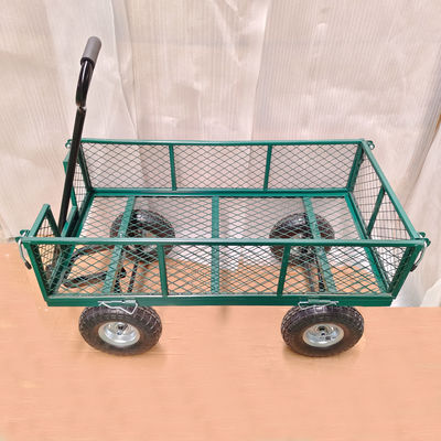 Carruaje de jardín de acero de Ironton 440 libras Capacidad camión de basura de jardín de gran capacidad rueda inflable de caucho