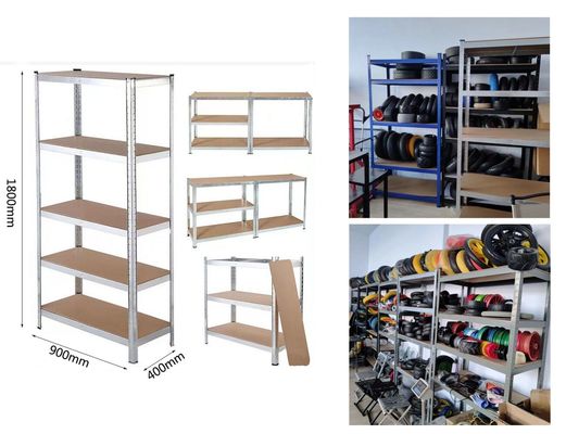 Estantes de 5 niveles Estantes de metal ajustables Multipurpose sin pernos 180x90x40CM